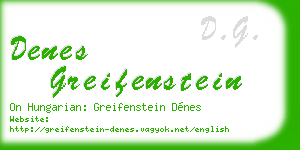 denes greifenstein business card