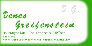 denes greifenstein business card